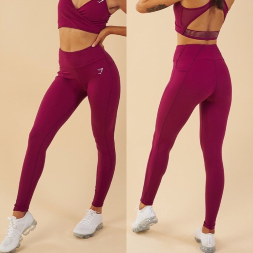 Gymshark Aspire High Waist Leggings - Deep Plum